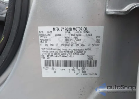 2010 Ford Edge Sel from USA, damaged, VIN 2FMDK4JC5ABA03502